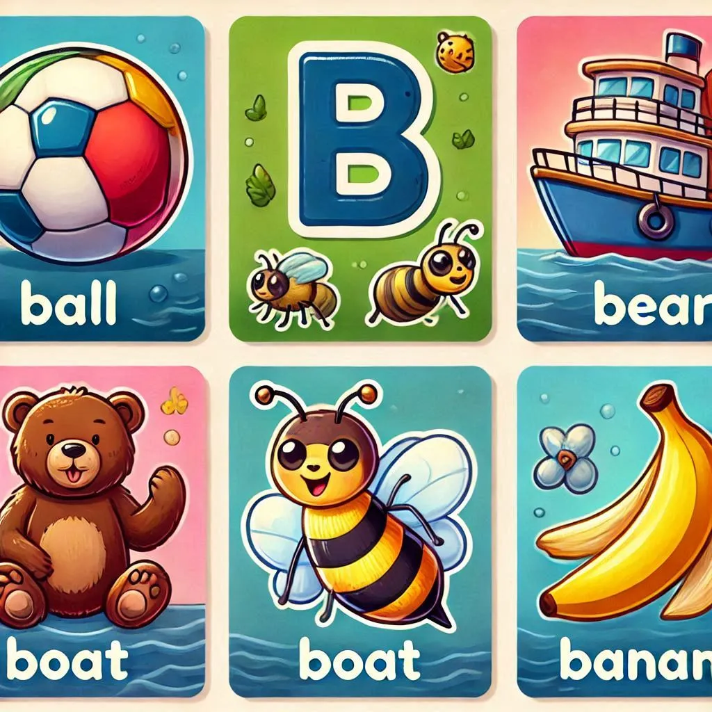 Letter B Flashcards for Kids