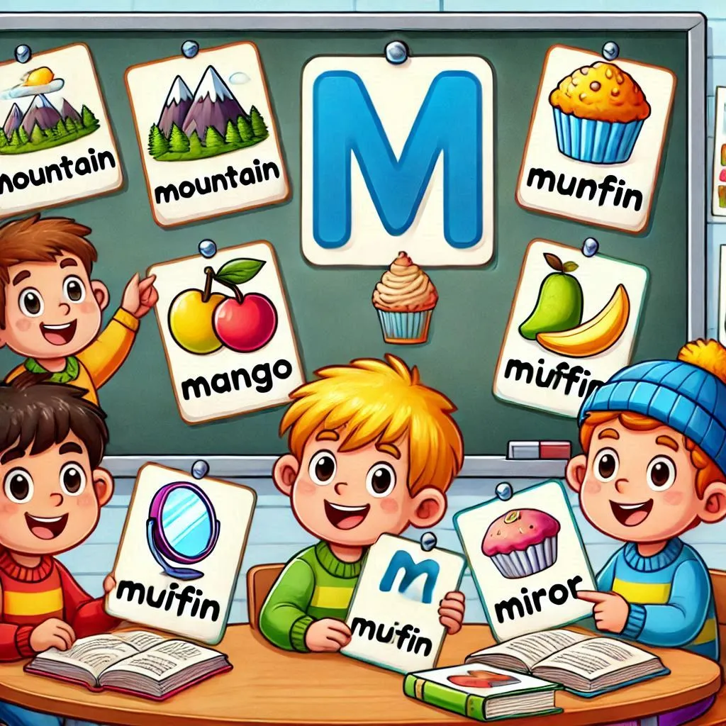 Learning Letter M with Flashcards